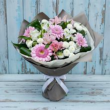 Букет цветов из:  Герберы, Альстромерии и Хризантемы в Кунашак