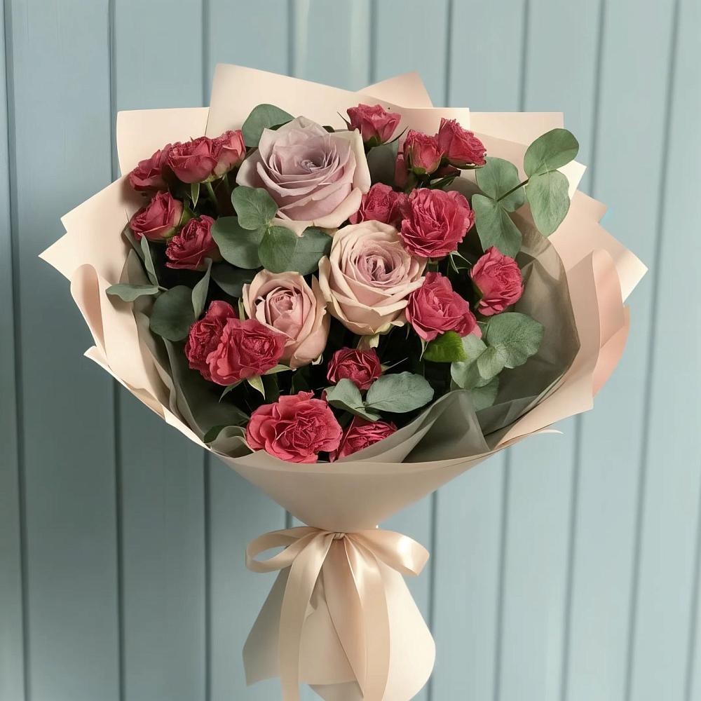 Букет цветов из: Гвоздики и Розы в Кунашак