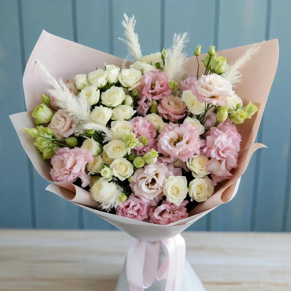 Букет цветов из: Альстромерии и Розы в Кунашак