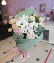Букет милый в Кунашак Букет цветов из: Хризантемы и Розы в Кунашак