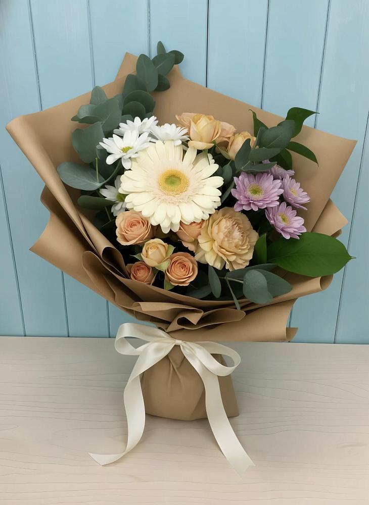 Букет цветов из: Герберы и Хризантемы в Кунашак