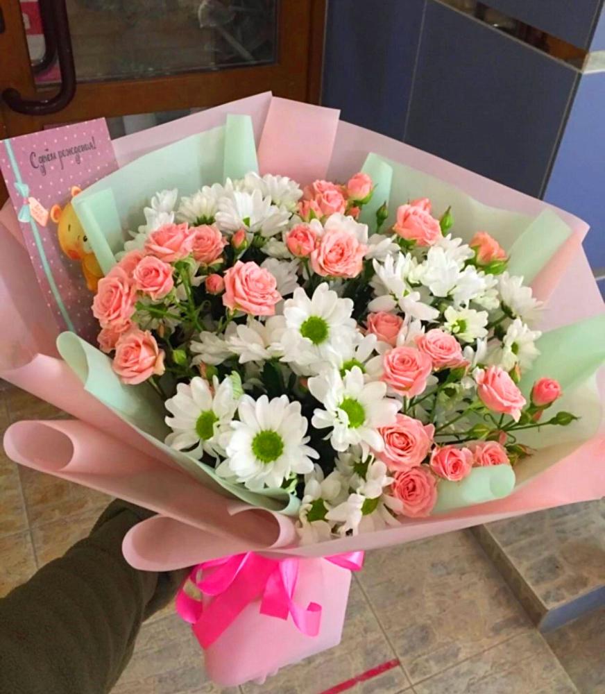 Букет цветов из: Розы и Хризантемы в Кунашак