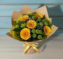 Букет цветов из:  Герберы и Хризантемы в Кунашак