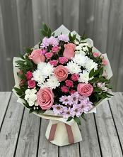 Букет цветов из:  Альстромерии, Гвоздики, Розы и Хризантемы #REPLACE_PRED# Кунашак