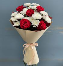 Букет цветов из:  Розы и Хризантемы #REPLACE_PRED# Кунашак