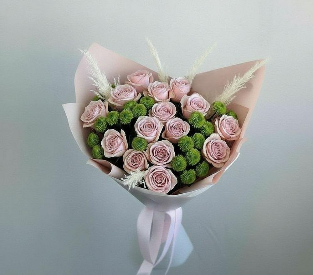 Букет цветов из: Розы и Хризантемы в Кунашак