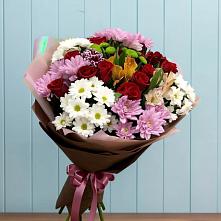 Букет цветов из:  Розы, Хризантемы и Альстромерии в Кунашак