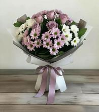 Букет цветов из:  Хризантемы и Розы в Кунашак