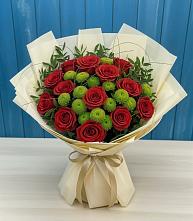 Букет цветов из:  Розы и Хризантемы в Кунашак