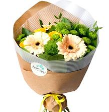 Букет герберы и розы в Кунашак Букет цветов из: Герберы, Розы и Хризантемы в Кунашак